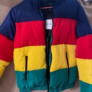 Women’s color blocks puff coat